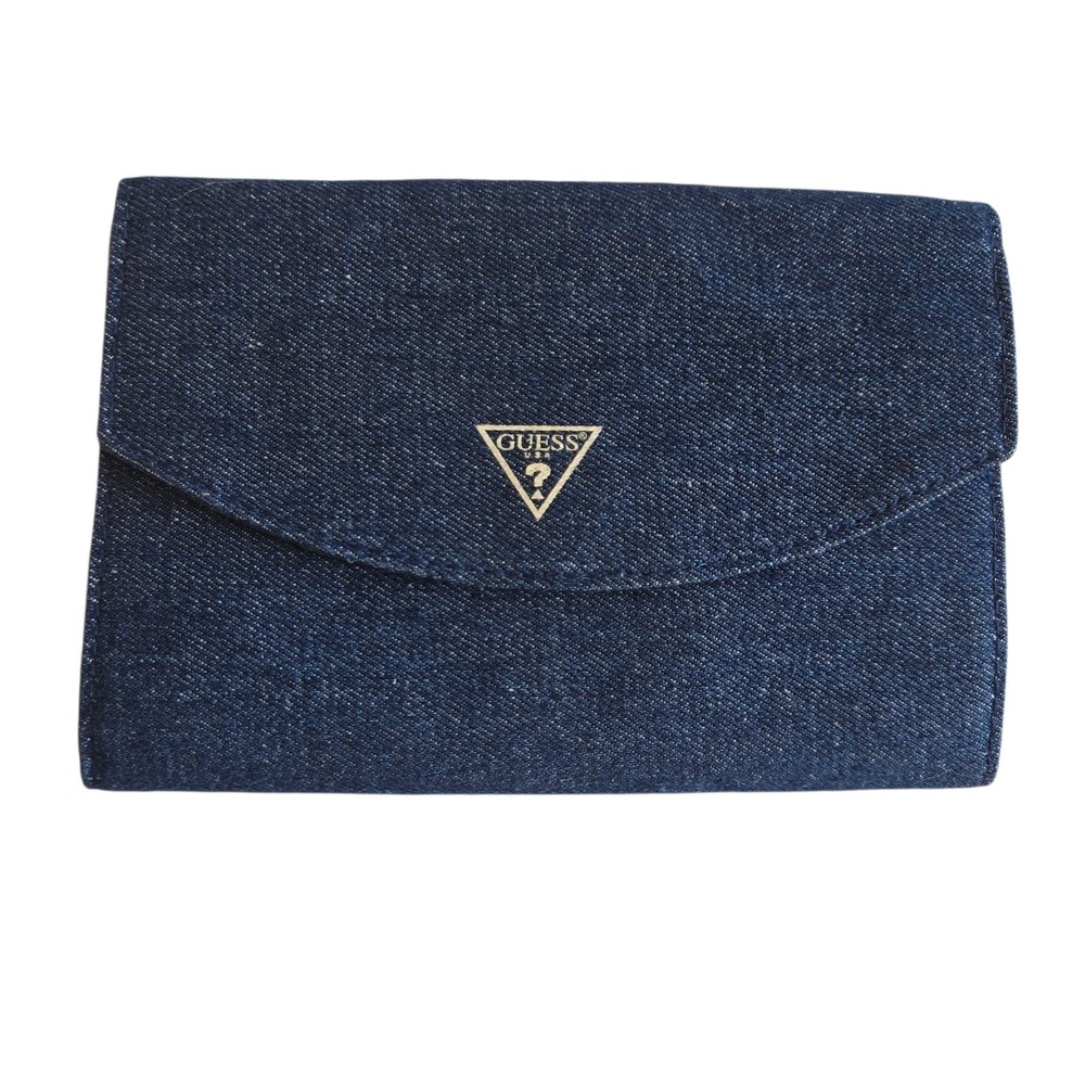 GUESS Denim Accessory Organizer Detachable Coin Purse Card Wallet Pouch